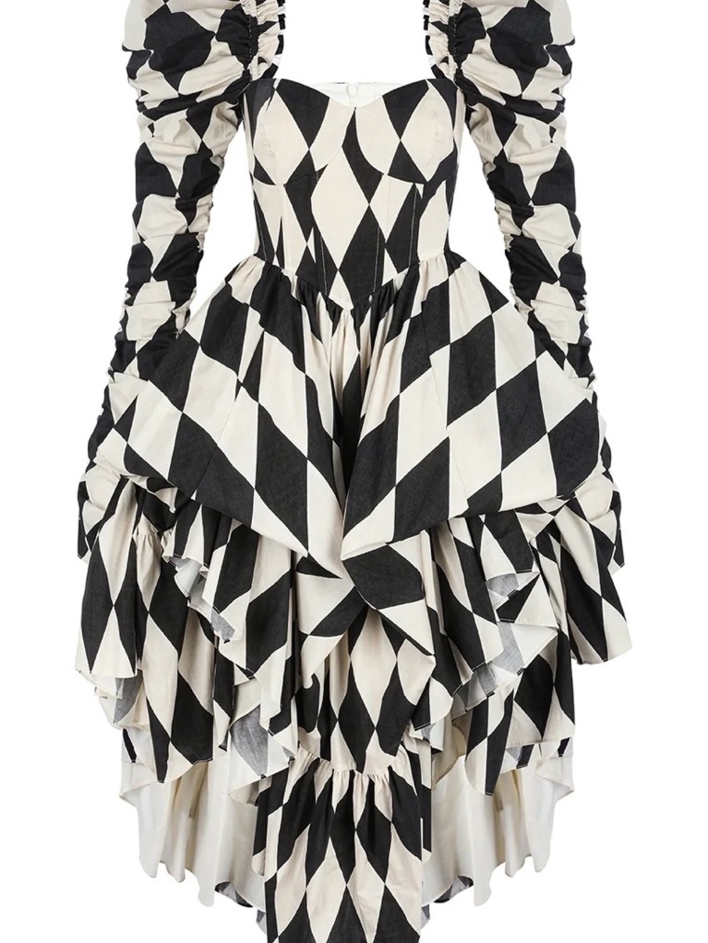 Selkie Black and White Harlequin Serendipity Dress